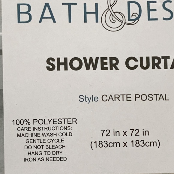 Paris Eiffel Tower Shower Curtain Fabric White Gold Multi Color 72 in X 72 in - Picture 6 of 13